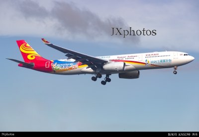 海南航空第六届亚洲沙滩运动会彩绘A330-343首航温州龙湾